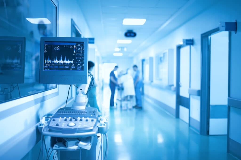 people in hallway of medical facility