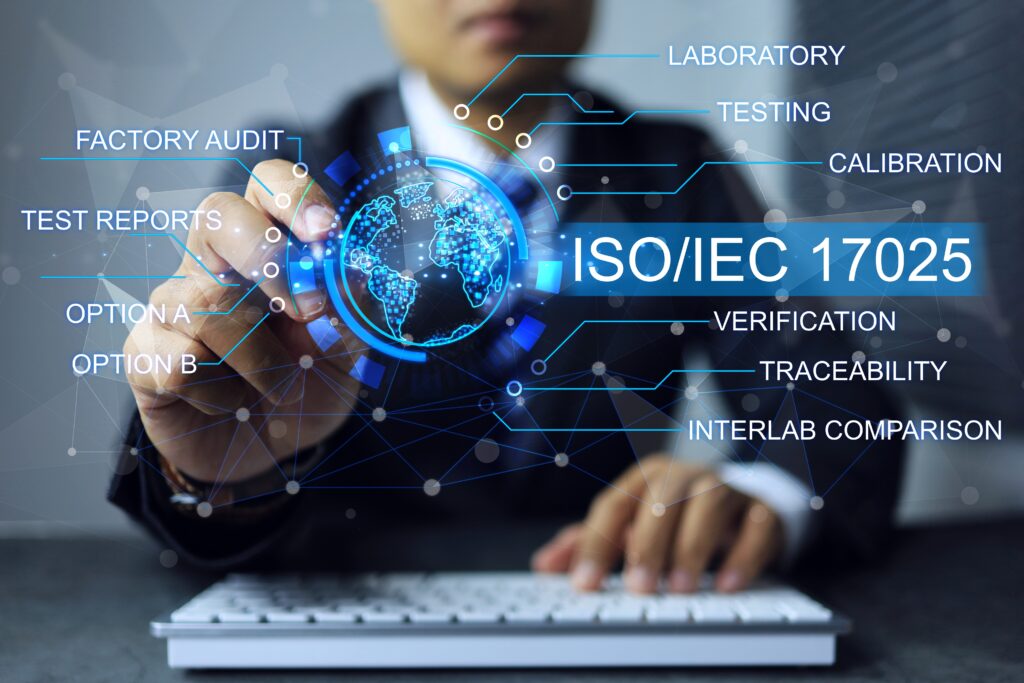 Businessman,Working,On,Iso,Iec,17025,Laboratory,Management,System,,Testing