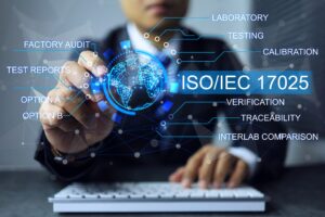 Businessman,Working,On,Iso,Iec,17025,Laboratory,Management,System,,Testing