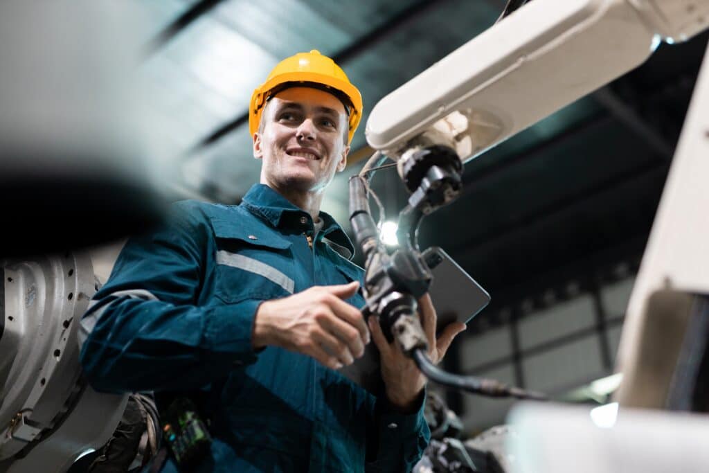 Robotic,Engineer,Automatic,Mechanic,Checking,Quality,System,Of,Automation,Robot