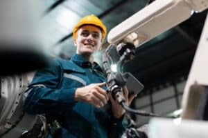 Robotic,Engineer,Automatic,Mechanic,Checking,Quality,System,Of,Automation,Robot