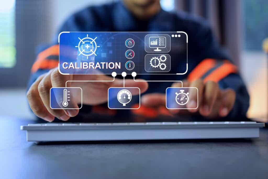 The,Engineer,Calibrating,The,Engineering,Tool,Such,As,Stopwatch,Thermometer
