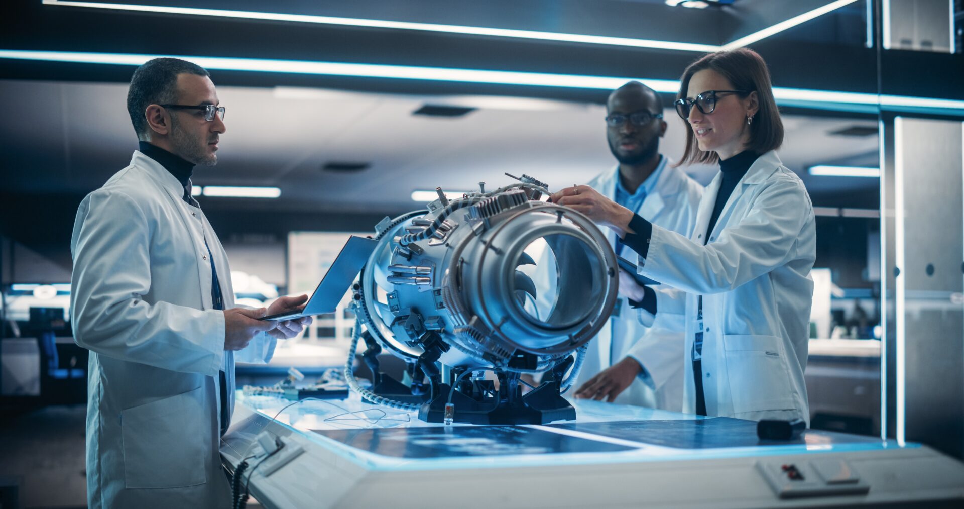 Diverse,Multiethnic,Team,Of,Industrial,Engineers,Gathered,Around,A,Table