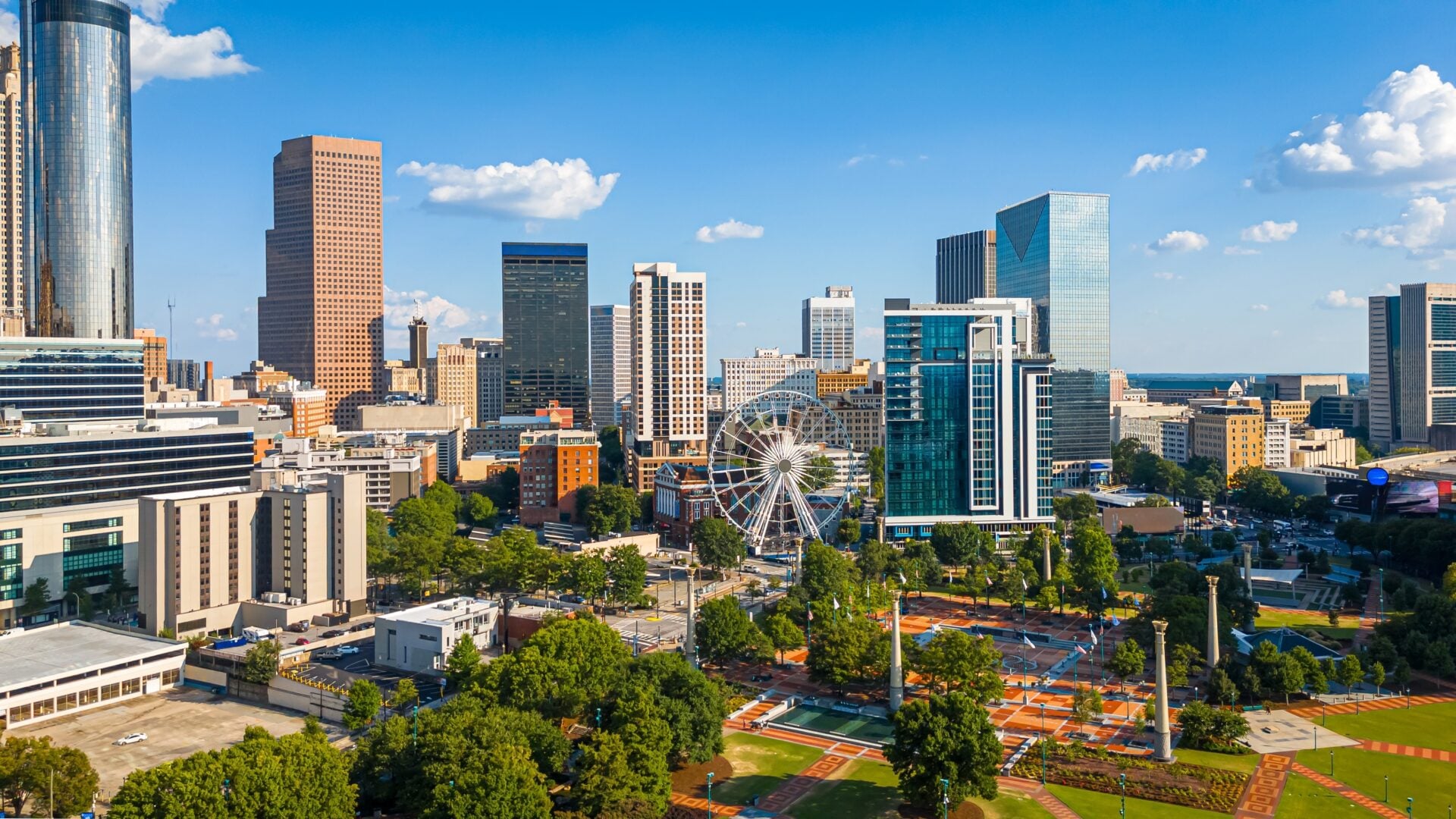 Vibrant,Aerial,Photo,Of,Atlanta,,Georgia,Showcasing,Downtown,Skyscrapers,,Centennial