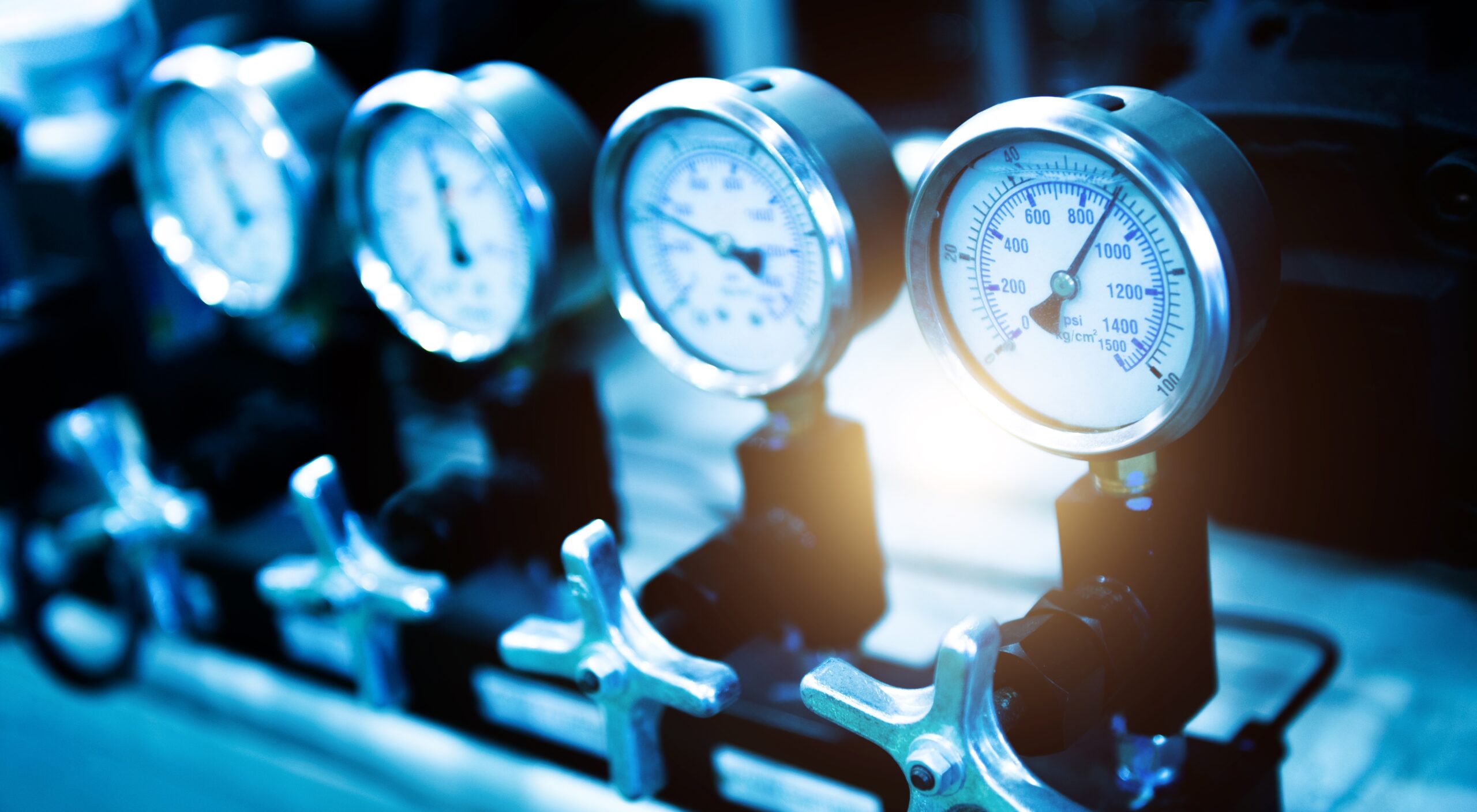 Row,Of,Industrial,High,Pressure,Gas,Gauge,Meters